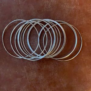 Silver Stella & dot bangles